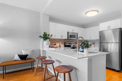 Breakfast bar at The Amelia Apartments in Quincy, MA